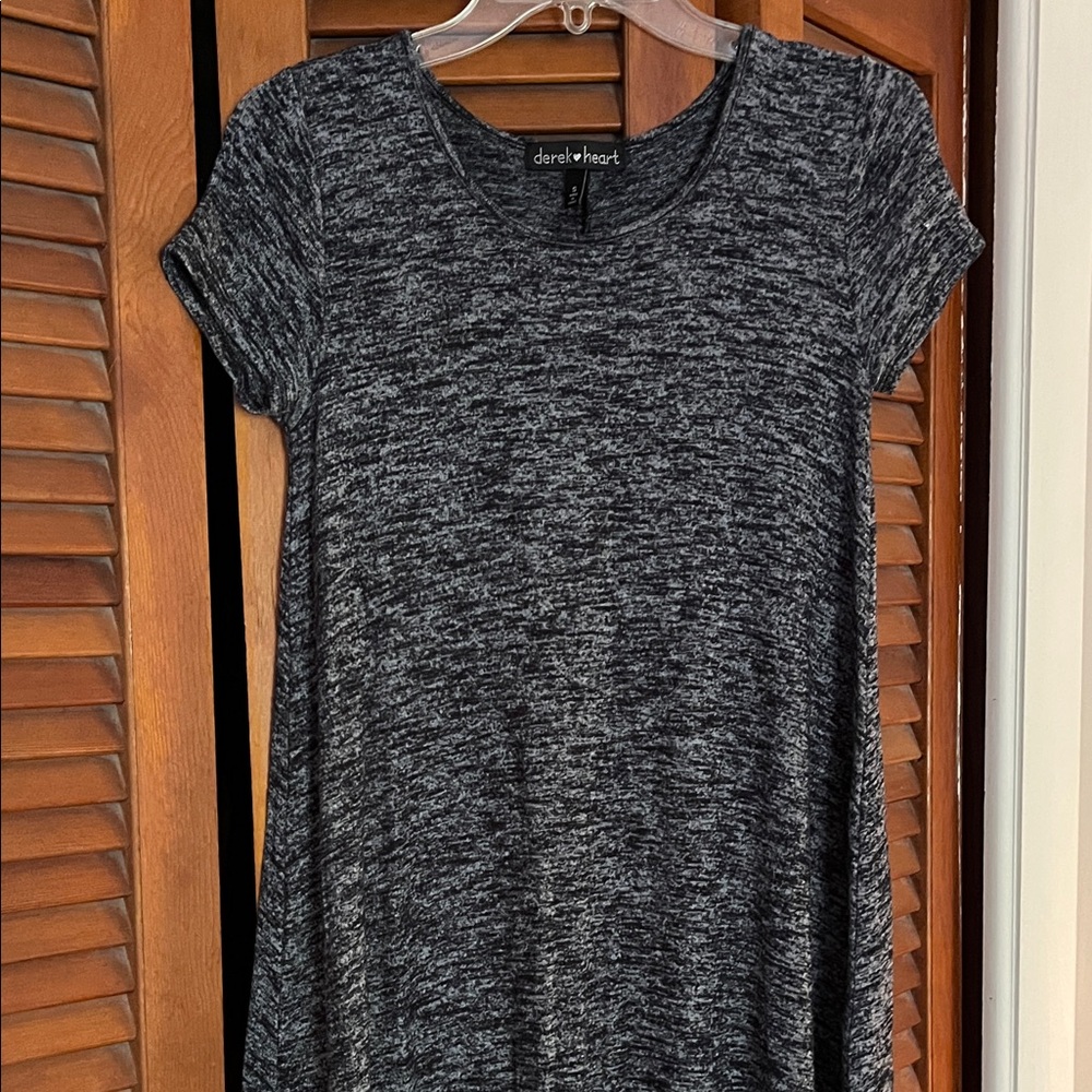 Derek Heart Charcoal Marled Tee Dress